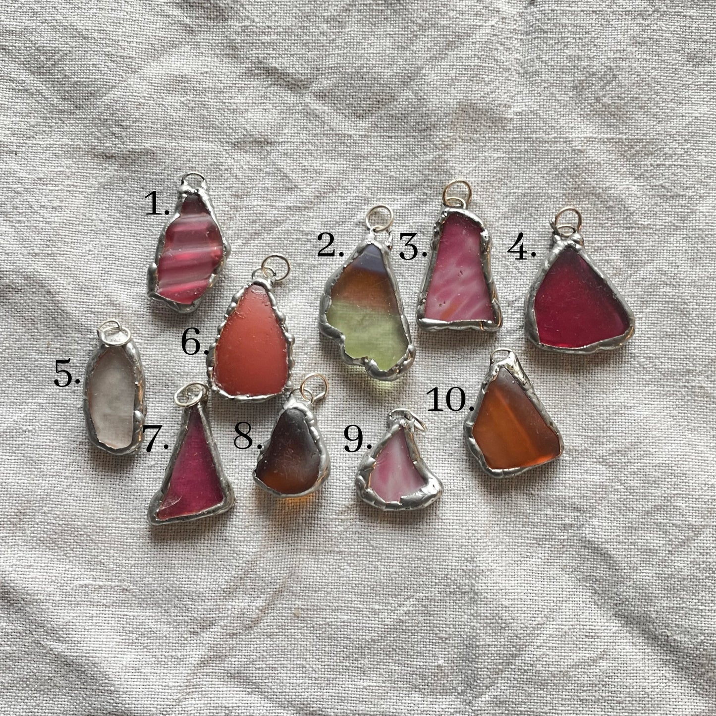 Sea glass and silver pendant