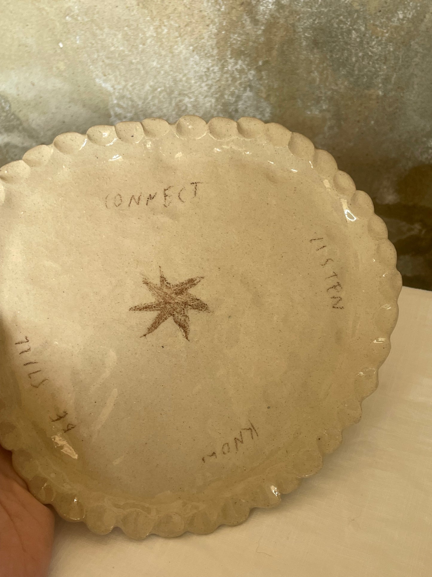 Connect, listen, know, be still frill plate