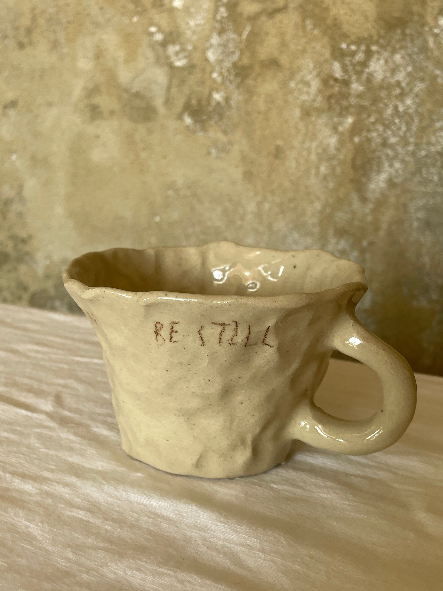Connect, know, listen, be still tea cup