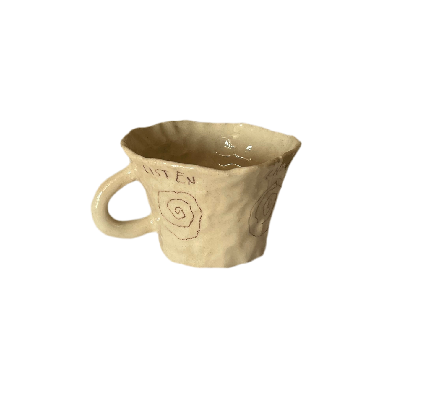 Listen, know, be still, connect tea cup