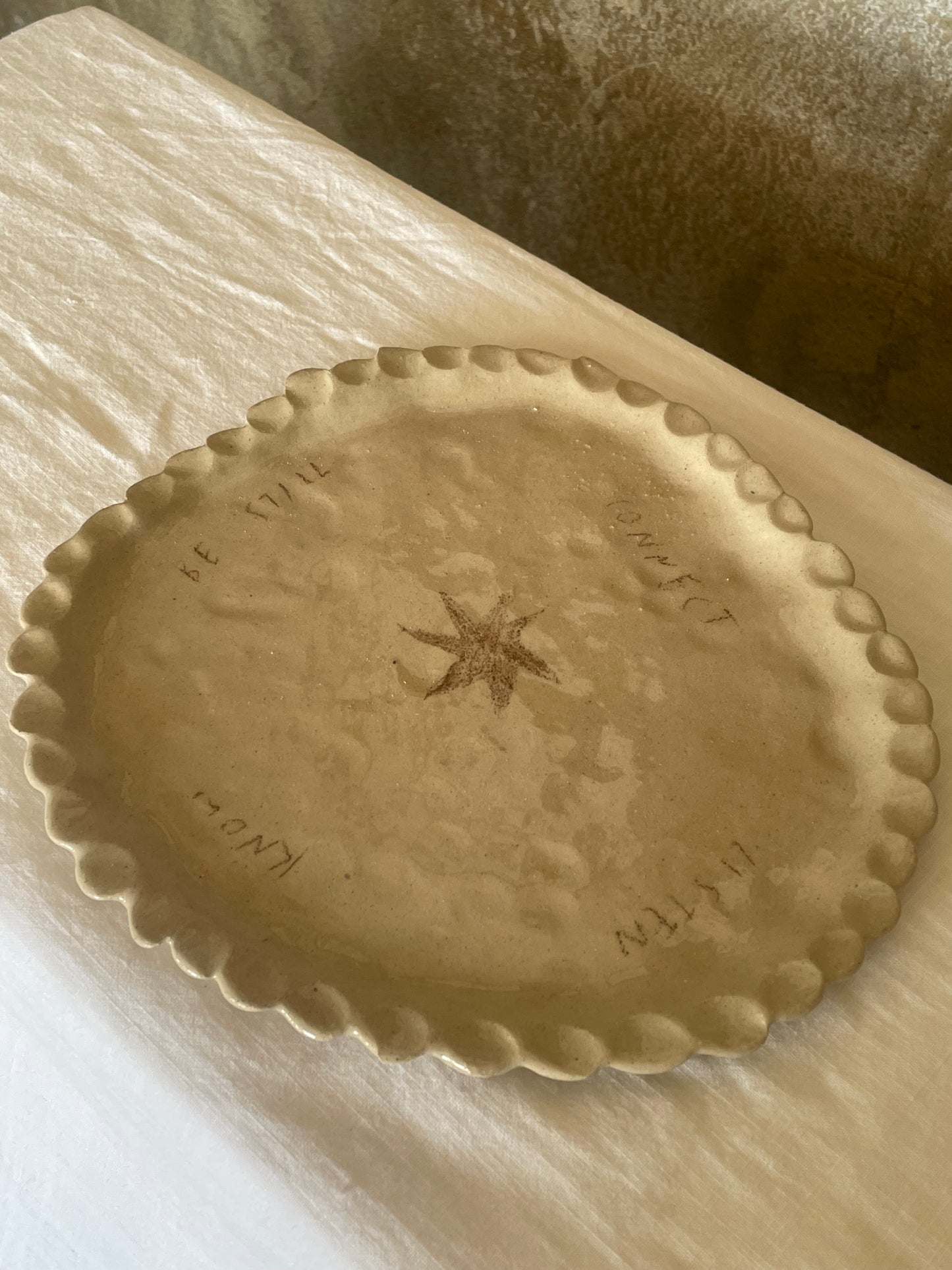 Connect, listen, know, be still frill plate