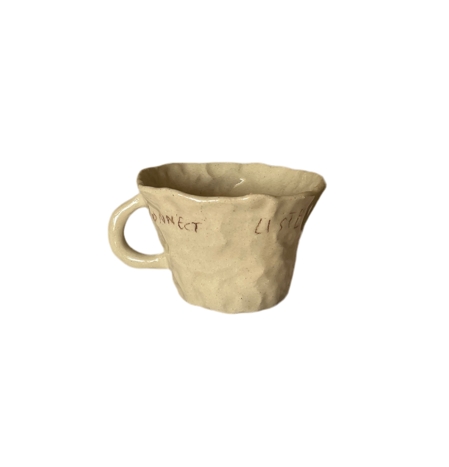 Connect, know, listen, be still tea cup