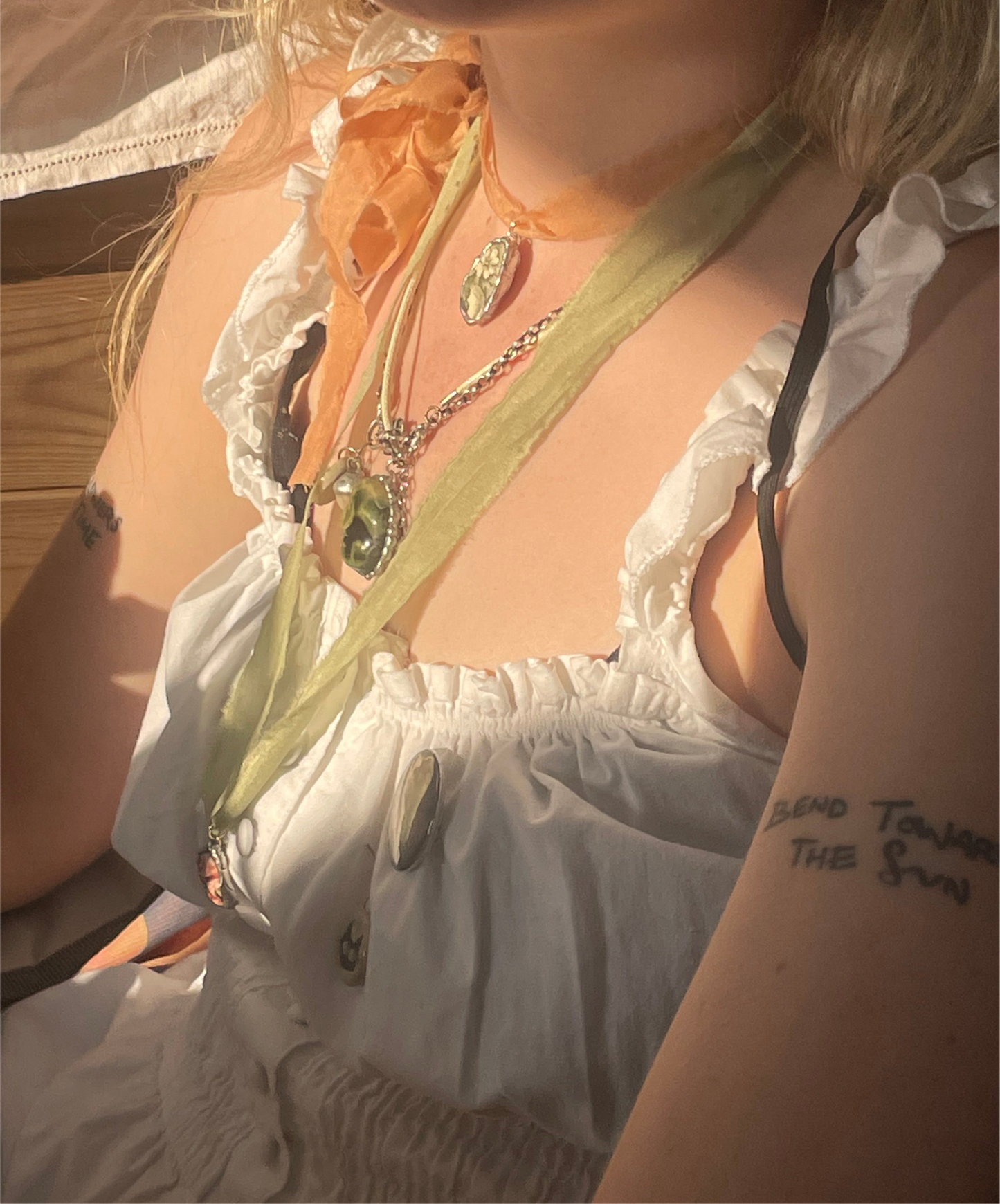 Shell and silver pendant