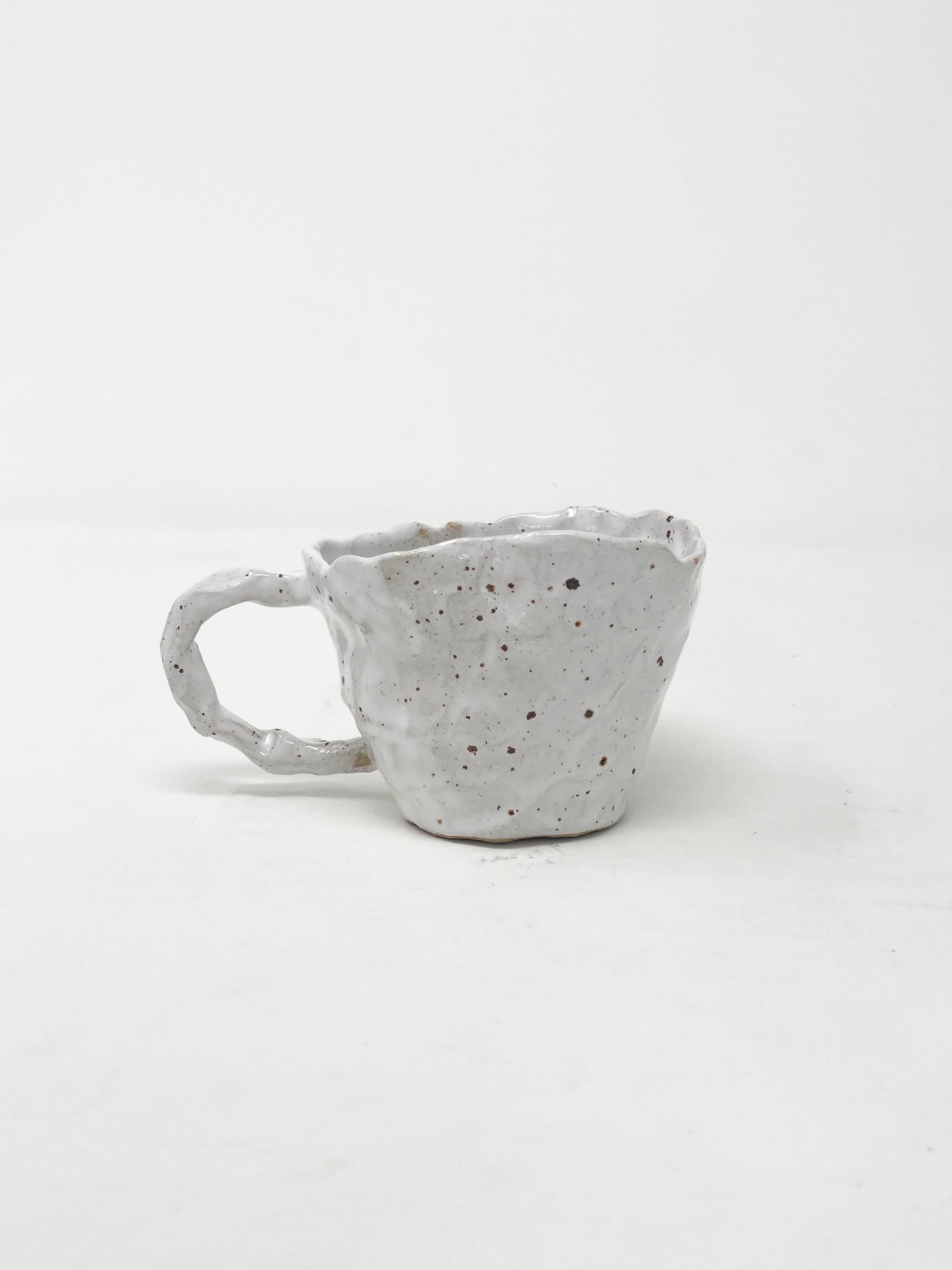 White fleck pinched mug