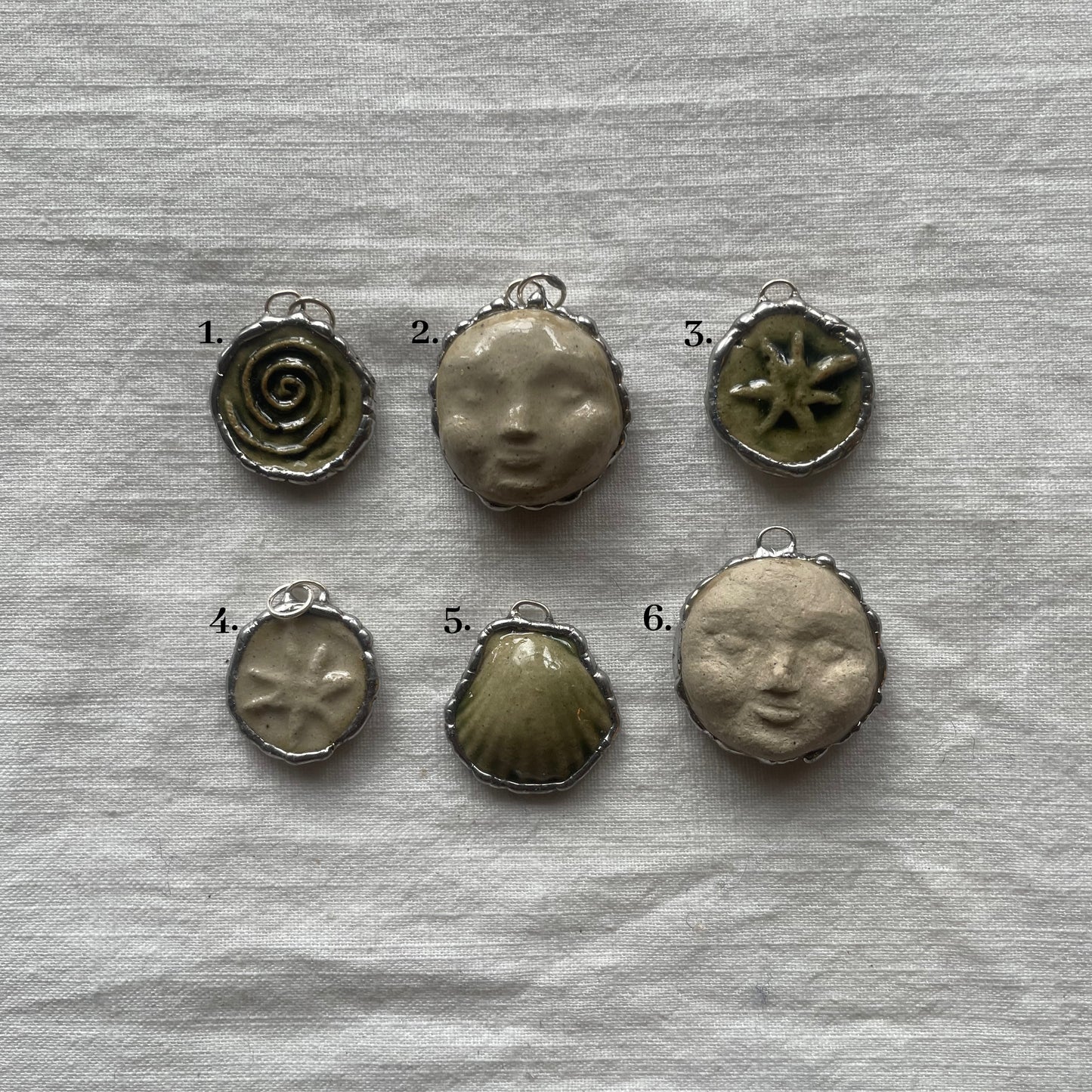 Ceramic and silver pendant