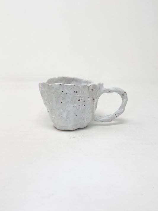 White fleck pinched mug