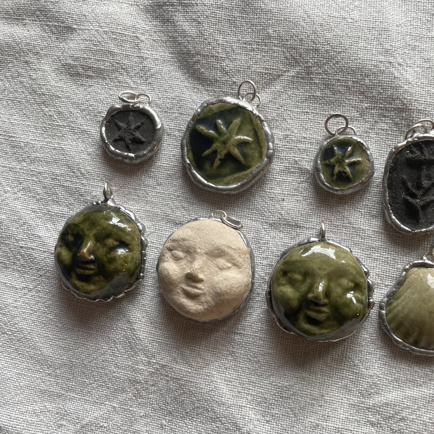 ceramic and silver pendant