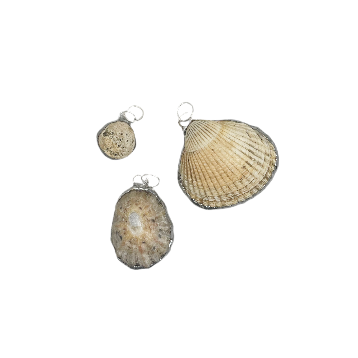 Shell and silver pendant