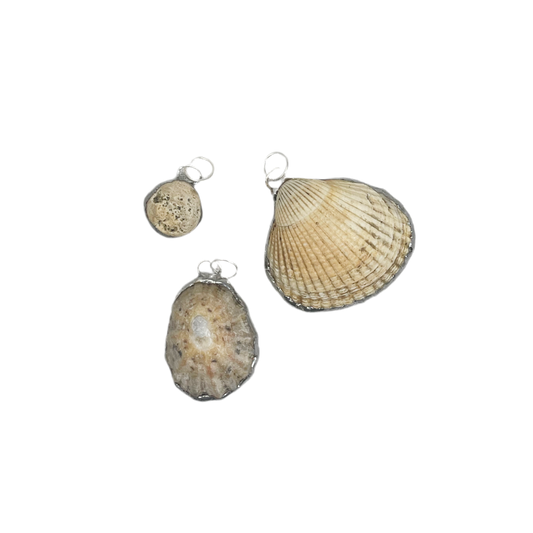 Shell and silver pendant