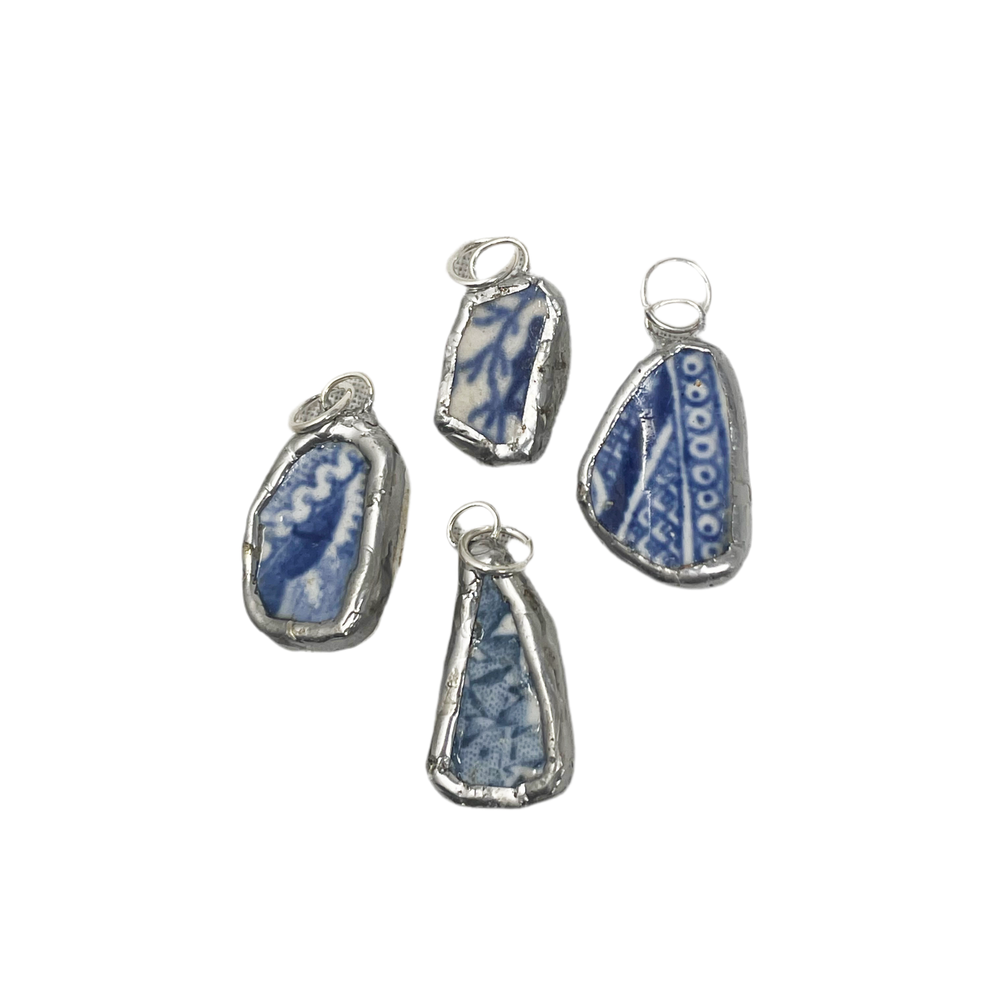 Sea pottery and silver pendant