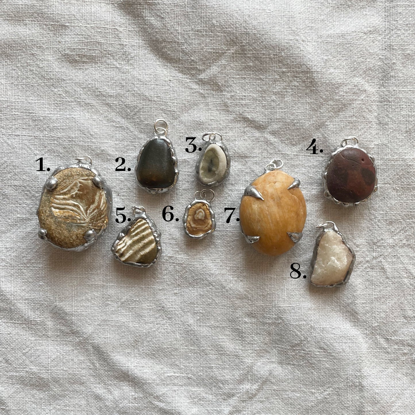 Stone and silver pendant