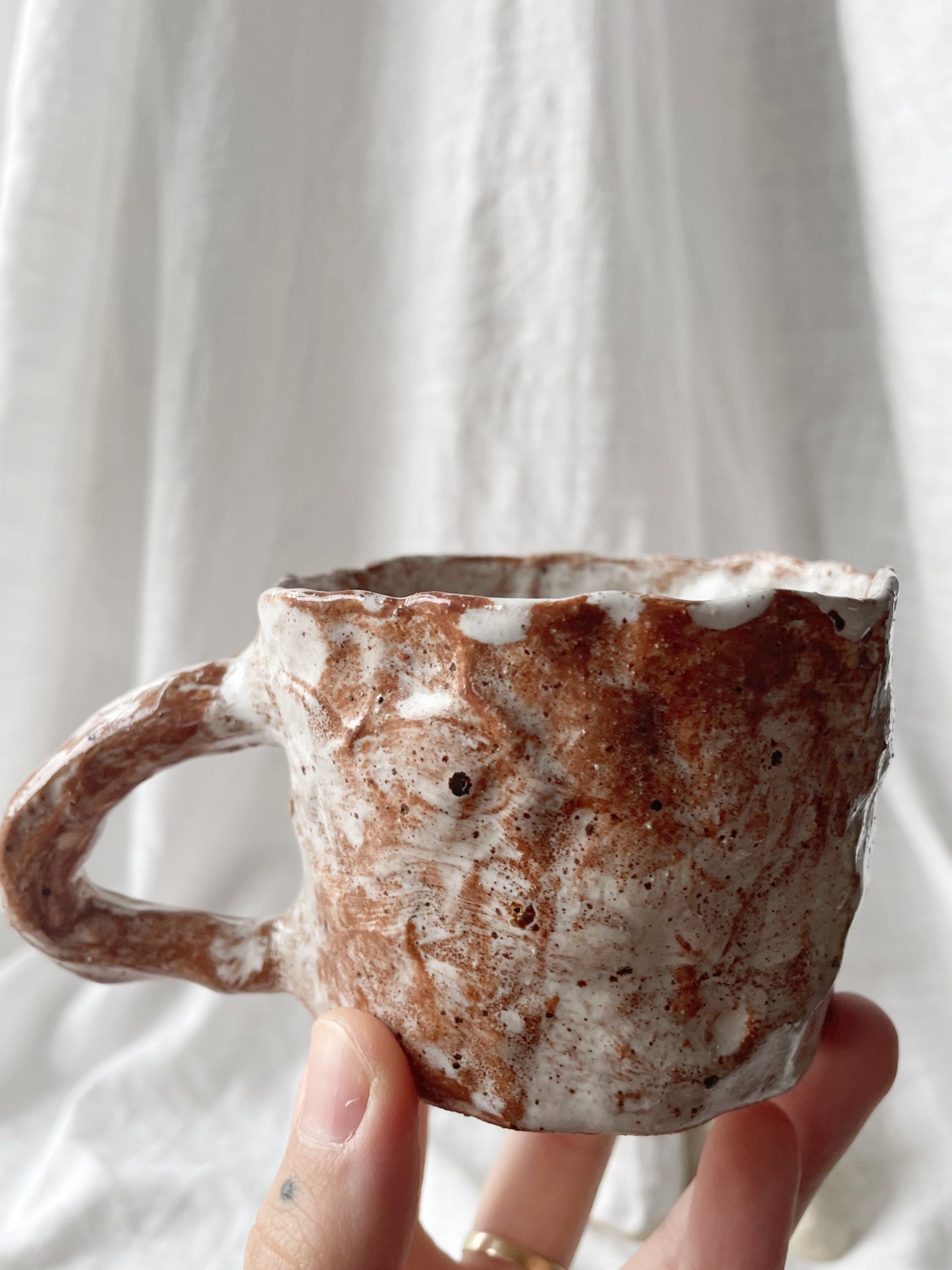 Wild clay pinched mug