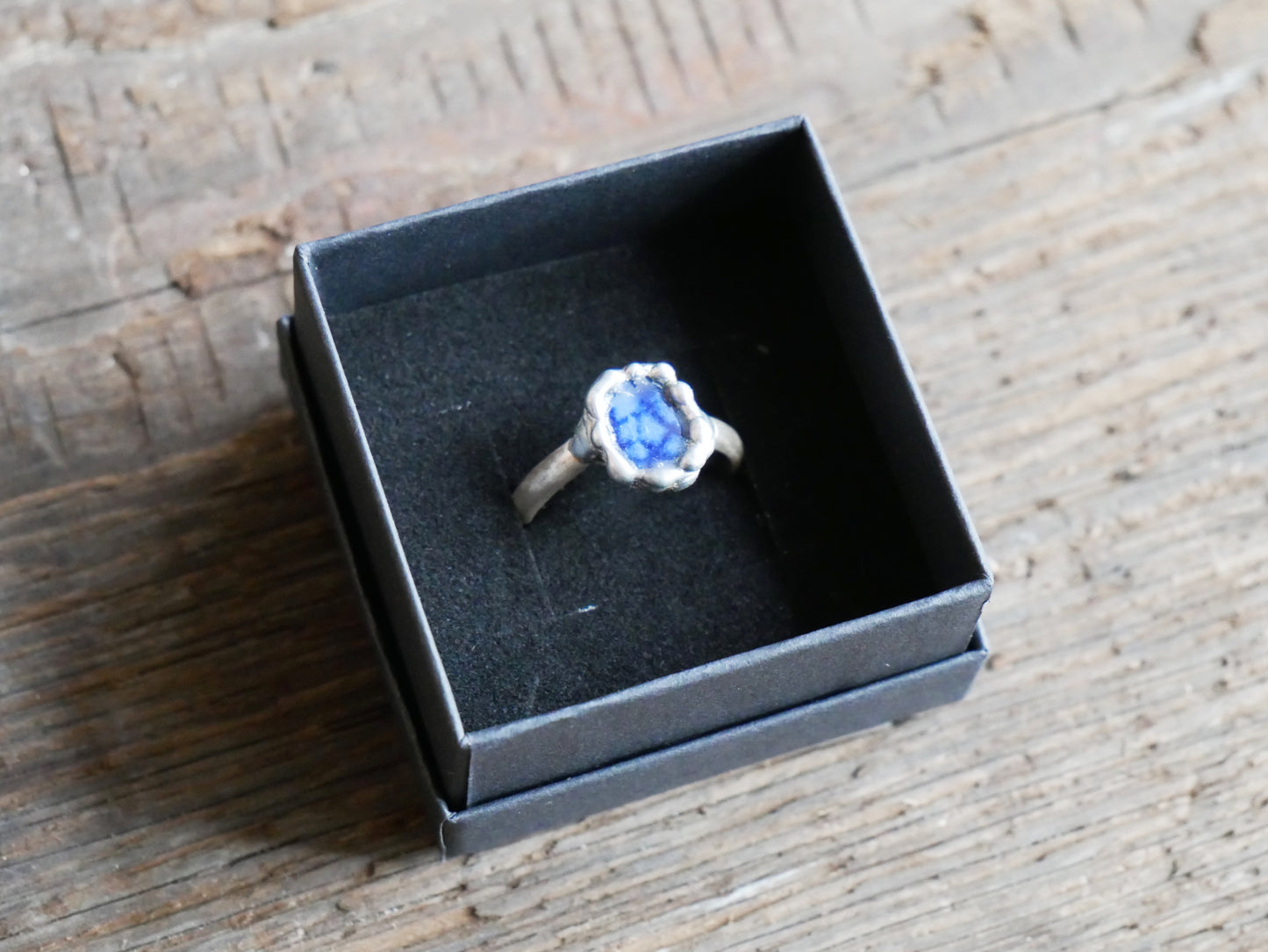 Pottery Shard Ring With Sterling Silver Band Size Q