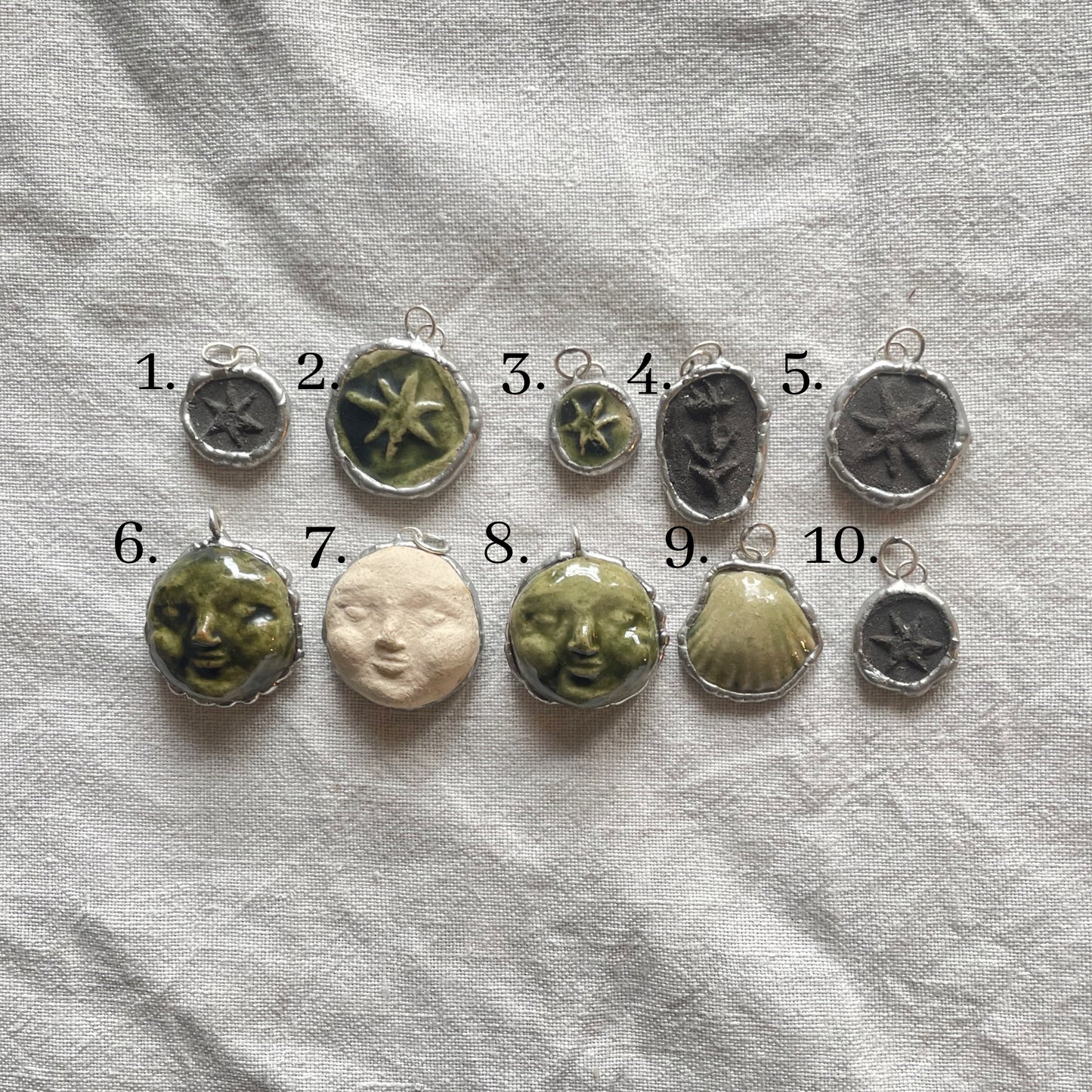 ceramic and silver pendant