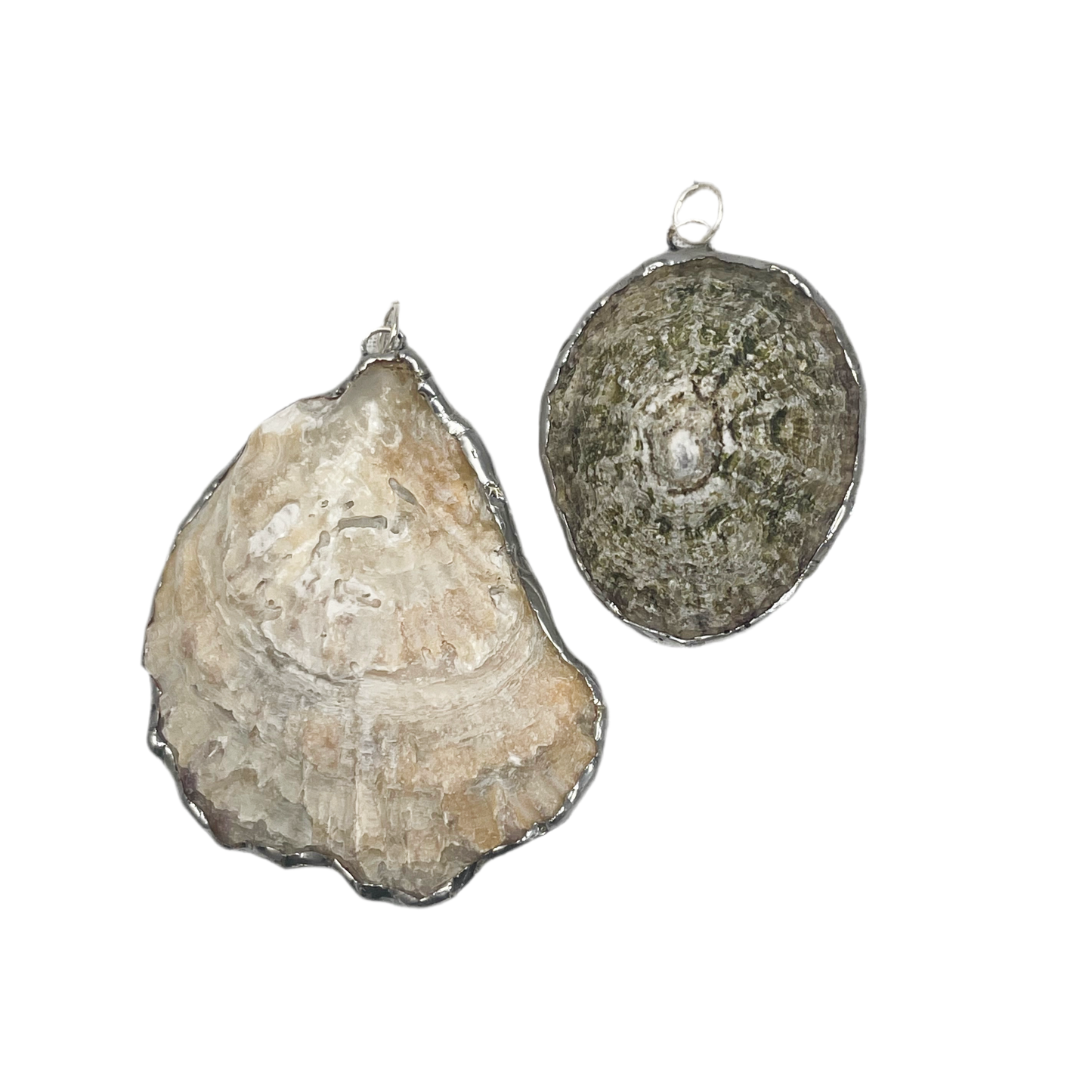 Shell and silver pendant