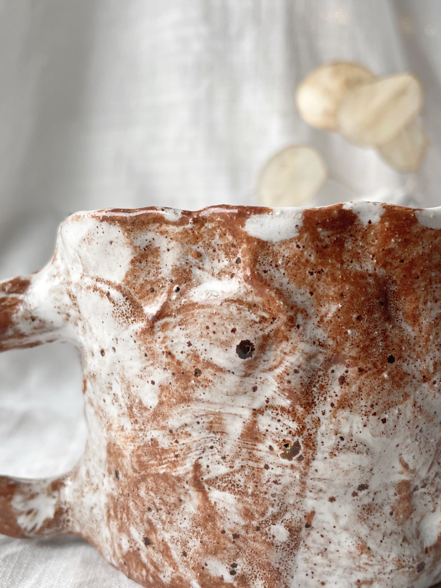 Wild clay pinched mug