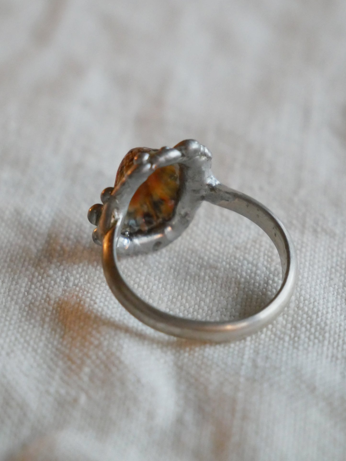 Limpet Shell Ring With Sterling Silver Band Size P