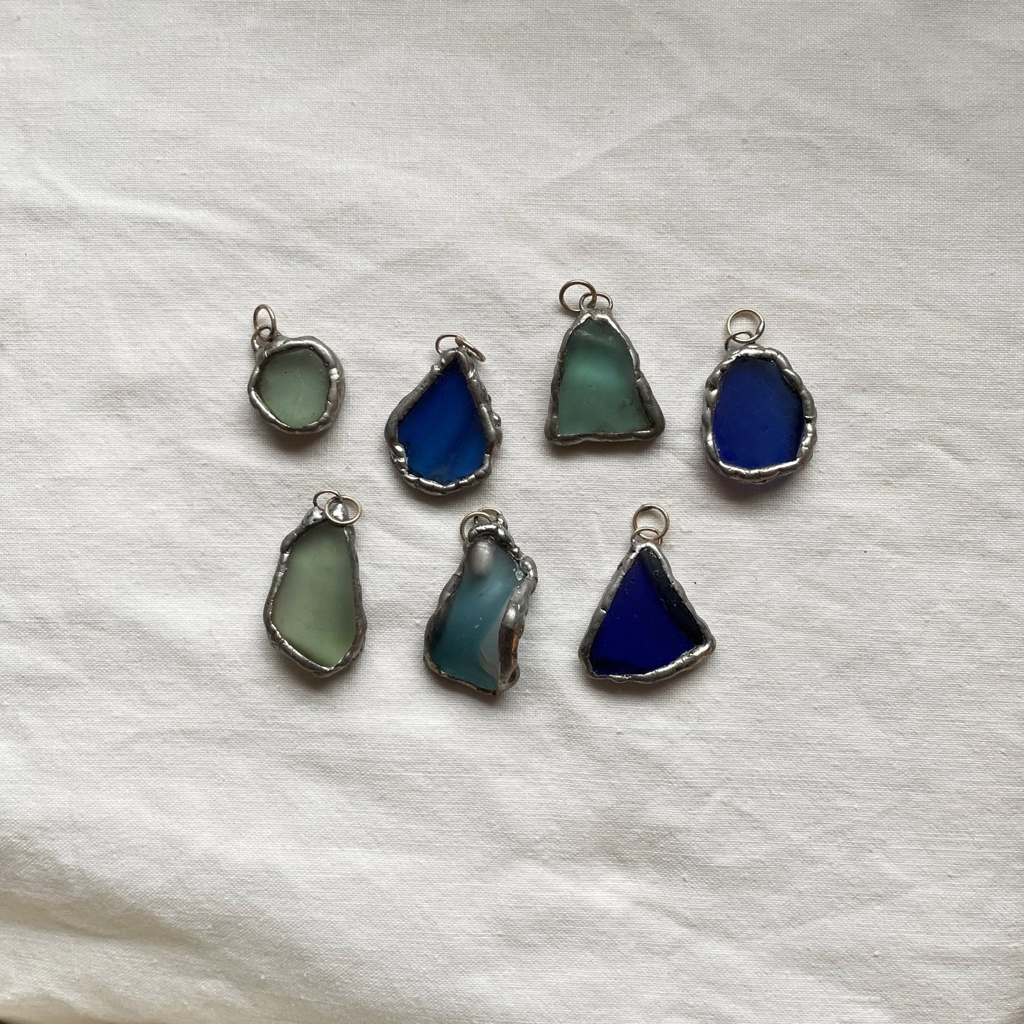 Blue Sea Glass Pendant, A Fragment of the Ocean from Old Portsmouth