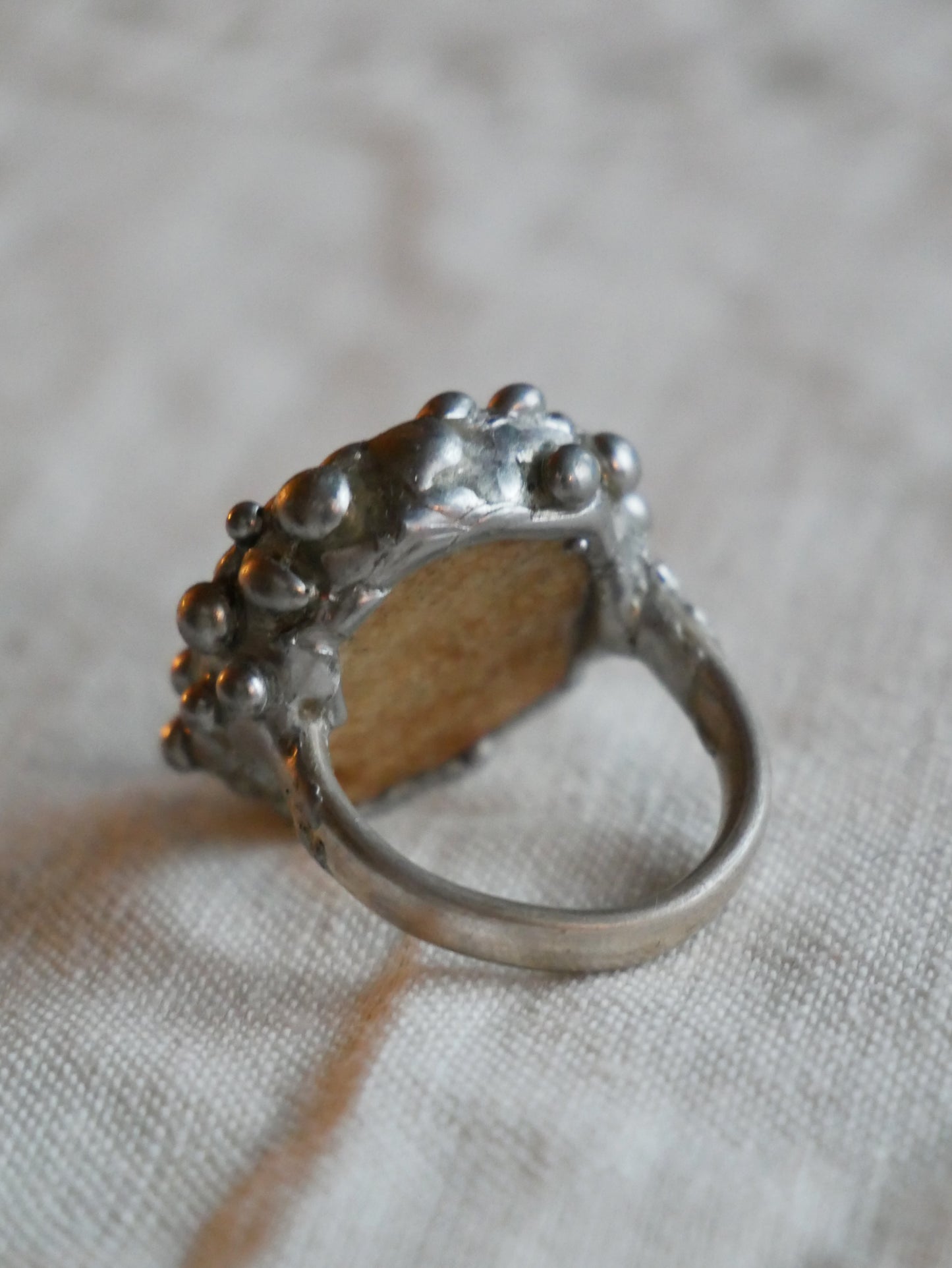 Pottery Shard Ring With Sterling Silver Band Size N