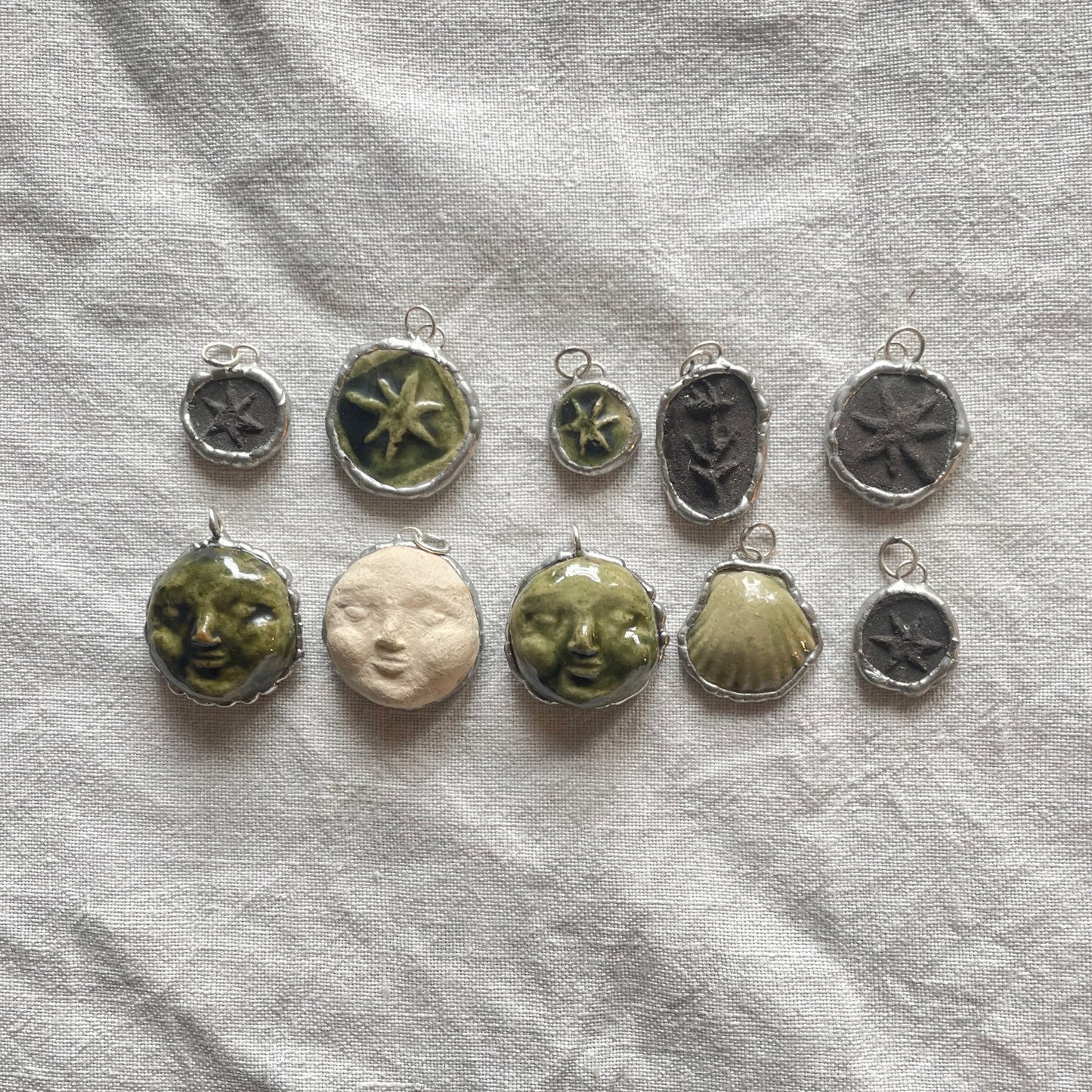 ceramic and silver pendant