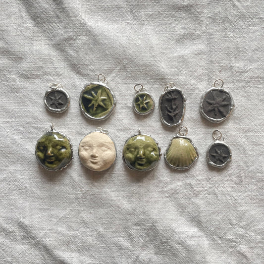 ceramic and silver pendant