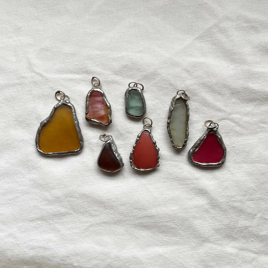 Sea Glass Pendant, Handmade Coastal Jewellery